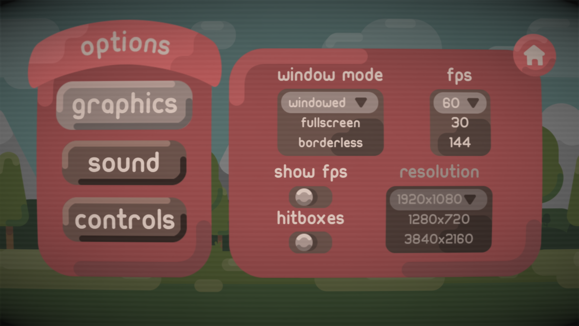 graphics settings screen render